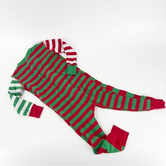 ✅ HANNA ANDERSSON CHRISTMAS LONG JOHN PAJAMAS SIZE US 3 RED/GREEN/WHITE STRIPE - Picture 5 of 5